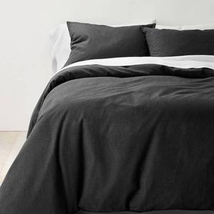 lot 5793 image: King Cashmere Blend Duvet Cover & Sham Set Washed Black - Casaluna