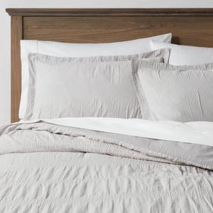 lot 5794 image: FullQueen Seersucker Duvet & Sham Set Light Gray - Threshold