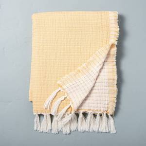 lot 5796 image: Solid Gauze Throw Blanket Golden Lotus - Hearth & Hand with Magnolia