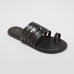 lot 5802 image: Womens Holly Strappy Toe Loop Sandals - A New Day Black 8