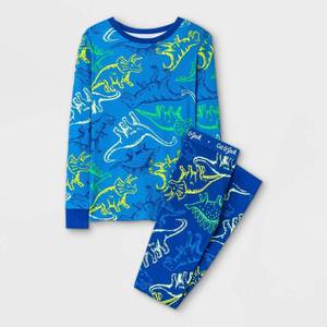 lot 5814 image: Boys 2pc Dino Tight Fit Pajama Set - Cat & Jack Blue 8