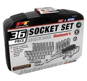 lot 5853 image: Performance Tool W36905 14-Inch Dr. Mechanics Set, 36-Piece