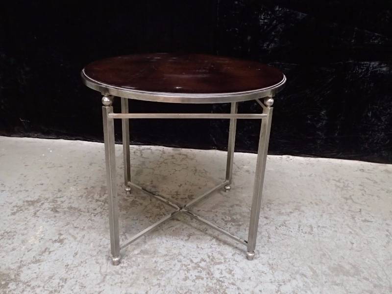Nice End Table With Rustic Aesthetic Metal Base A Little Bit Of