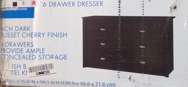 lot 1050 image: Anderson 6 Drawer Dark Cherry Finish Dresser