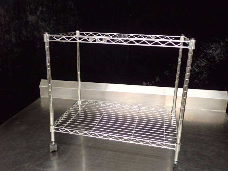 lot 1085 image: Small Stainless Steel Rack on Casters
