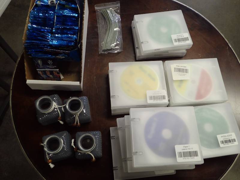 lot 1126 image: Misc. Lot with Educational DVDs, Small Jars and Cards