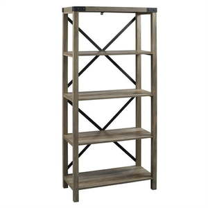 lot 4409 image: Walker Edison Farmhouse Metal X-Bookcase