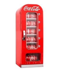 lot 4425 image: Coca-Cola Retro-Like Vending Machine Style 10-Can Mini Fridge Beverage Cooler