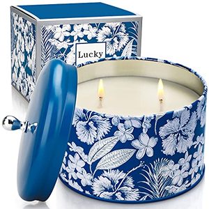 lot 35519 image: Shore Breeze & Sage Candle Scented-2 Wicks Large Scented Candle Gift for Women, Premium Soy Wax Aromatherapy Candle for Home Spa Stress Relief Birthday Mothers Day Christmas, 14.1oz Long Burning