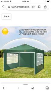 lot 35535 image: COBIZI 10x10 Pop Up Canopy Tent Straight Leg Commercial Instant Canopy Pop Up Canopy 10inchx10inch  4 sidewalls  4 sandbags