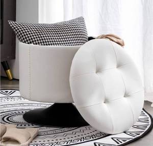 lot 35536 image: LUE BONA SWIVEL STORAGE OTTOMAN WHITE