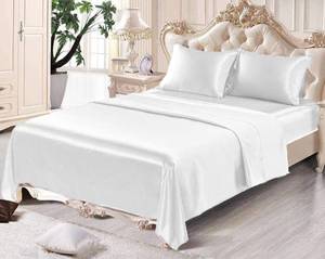 lot 35602 image: ANMINY Sheet Set Queen White Silk