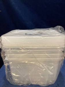 lot 35650 image: 12x9x7 in PLASTIC STORAGE BINS WITH LIDS