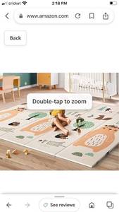 lot 35653 image: UANLAUO Baby Play mat, 79x 71x 0.6 Extra Large & Thick Foam Crawling mat, Reversible & Waterproof Baby Mat for Floor, Portable playmat for Babies with Travel Bag