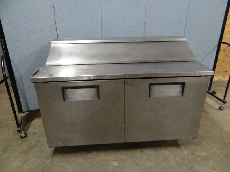 lot 2276 image: True 2 Door 60 Refrigerated Prep Table on Casters