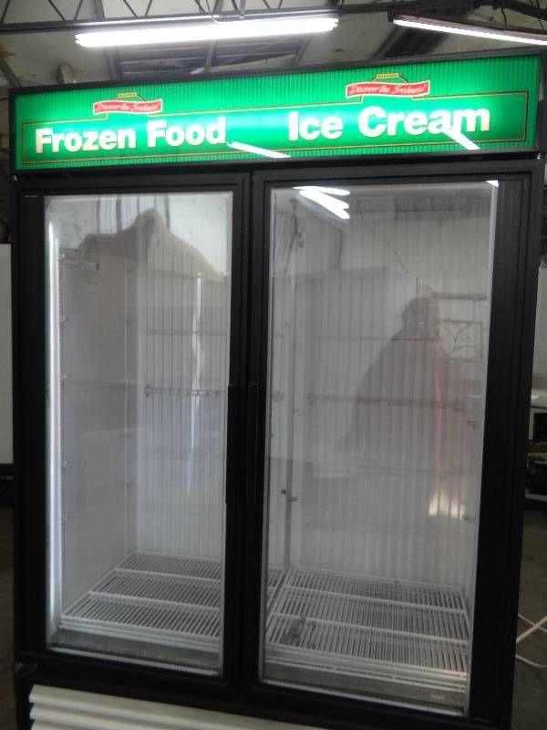 lot 2400 image: True 2 Door Glass Front Display Freezer