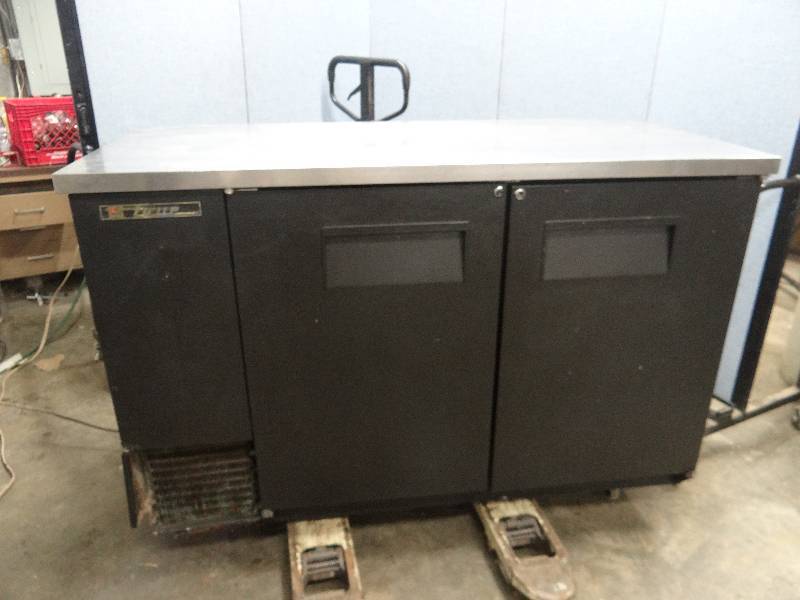 lot 2411 image: True 59 Back Bar Refrigerator With Stainless Work Top