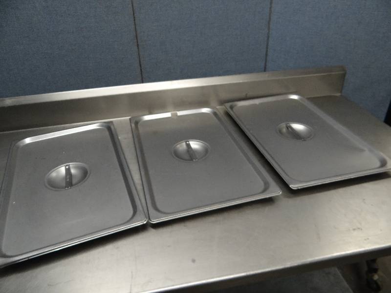 lot 2443 image: Lot of (3) Stainless Full Size Insert Lids