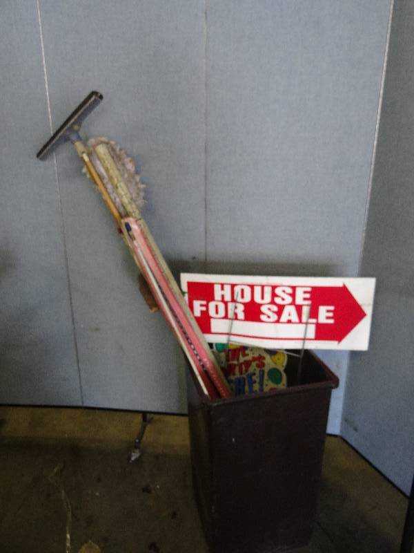lot 2456 image: Trash Can With Assorted Materials