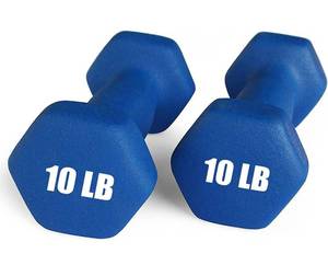 lot 41913 image: Set of 2 Neoprene Dumbbell, Anti-Slip, Anti-roll, Hex Shape