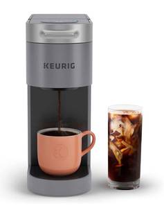 lot 41916 image: Keurig K-Slim  ICED Single Serve Coffee Maker, Brews 8 to 12oz. Cups, Gray