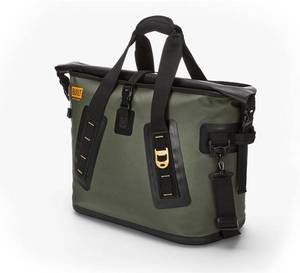 lot 41933 image: $$ BUILT Large Welded Soft Portable Cooler with Wide Mouth Opening - Insulated and Leak-Proof Olive, Retail $239