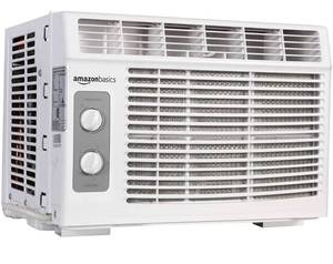 lot 58890 image: Amazon Basics Window-Mounted Air Conditioner with Mechanical Control - Cools 150 Square Feet, 5000 BTU, AC Unit