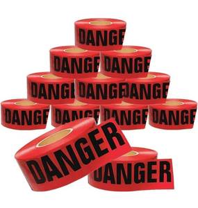 lot 58909 image: Cordova Safety Products - T15211 Pro Pack Danger Barricade Tape - Set of 12 Rolls - Each Roll Measures 3 x 1000 - Red, 31000 Red