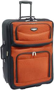 lot 58923 image: Travel Select Amsterdam Expandable Rolling Upright Luggage, Orange, Checked-Large 29-Inch  2 Additional Pieces
