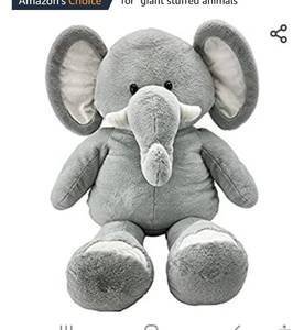 lot 72589 image: Animal Adventure - Sqoosh2Poof - Jumbo Plush Character Compressed Inside Small Box - 54 Elephant , Gray,Retail $59.99