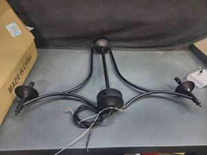 lot 72609 image: Light Matt Black Up-Hanging ChandelierPICTURE IS FOR REFERENCE ONLYMISSING GLOBES 