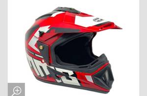 lot 72623 image: OFF Road MMG Helmet. Model 31. Color SHINY RED GRAPHICS. DOT APPROVED Free goggles included, MGAH31SHRD-M