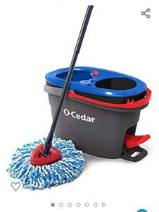 lot 72636 image: O-Cedar EasyWring RinseClean Microfiber Spin Mop & Bucket Floor Cleaning System, Grey