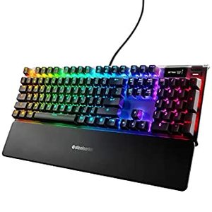 lot 72644 image: SteelSeries Apex 7 Mechanical Gaming Keyboard �� OLED Smart Display �� USB Passthrough and Media Controls �� Tactile and Quiet �� RGB Backlit (Brown Switch) (B07SRCWNFY)