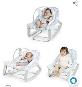 lot 72653 image: Ingenuity Keep Cozy 3-in-1 Grow with Me Vibrating Baby Bouncer Seat & Infant to Toddler Rocker - Spruce, Newborn and up