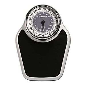 lot 72667 image: Salter Pro-Helix Professional Oversized Bathroom Scale with Black Vinyl Anti-Slip Bath Mat, 400 LB Capacity, Analog Scale, 18.25 x 13.0 BlackWhite (B00LI93MCK)
