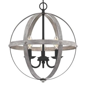 lot 72668 image: Westinghouse 6110400 Stella Mira 3 Light 15 Wide Pendant - Antique Ash  Matte Black,Retail $124.99