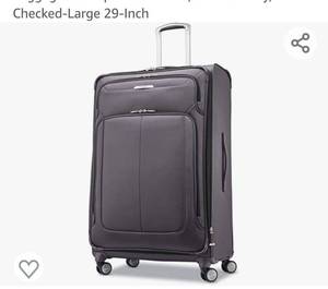 lot 72669 image: Samsonite Solyte DLX Softside Expandable Luggage with Spinner Wheels, Mineral Grey, Checked-Large 29-Inch