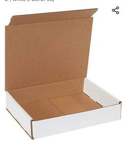 lot 72686 image: Corrugated Mailers, 10 x 8 x 2, White (Pack of 45)
