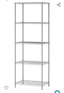 lot 72717 image: HOMEFORT 5-Tier Wire Shelving 5 Shelves Unit Metal Storage Rack Durable Organizer Perfect for Pantry Closet Kitchen Laundry Organization in Grey,21��Wx14��Dx61��H