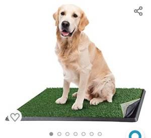 lot 78658 image: Artificial Grass Puppy Pad for Dogs and Small Pets - 24x19-Inch Reusable Training Potty Pad with Tray