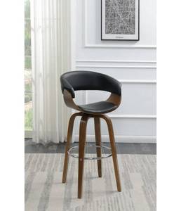 lot 78663 image: Bar Stools Wood Swivel Bar Stool Black,PICTURE IS FOR REFERENCE ONLYDimensions23.75W x 41.5H x 18.5DColorWALNUTBLACK Bar Stools