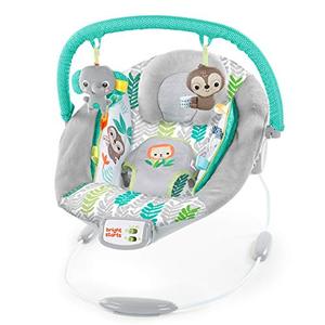 lot 39776 image: Bright Starts Jungle Vines Comfy Baby Bouncer (Factory sealed)