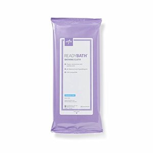 lot 39777 image: Medline ReadyBath Unscented Body Cleansing Cloths, Standard Weight Wipes (8 Count Pack, 30 Packs)