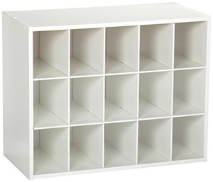 lot 39782 image: ClosetMaid Stackable 15-Unit Organizer, White