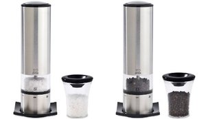 lot 39786 image: Peugeot Electric Salt & Pepper Mill Set, Stainless Steel  (Retails $142)