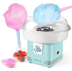 lot 59367 image: Nostalgia Retro Hard and Sugar Free Countertop Original Cotton Candy Maker, Aqua