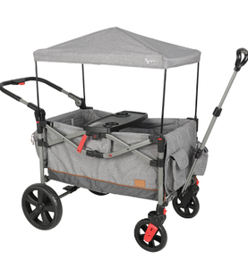 lot 59385 image: BusyBee Kids Metro 2 Child Capacity Stroller Wagon, Grey  (37.8 x 27.5)