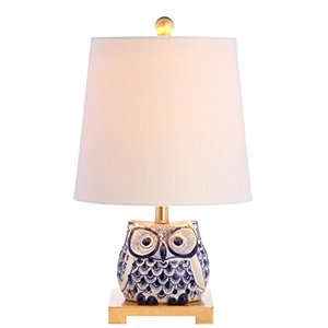 lot 60654 image: JONATHAN Y Ceramic LED Table Lamp, Blue and White  (16)