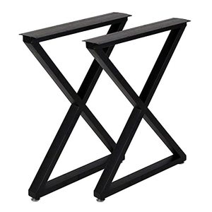 lot 60665 image: Heavy Duty Metal Industrial Metal Legs, Black  (Set of 2)